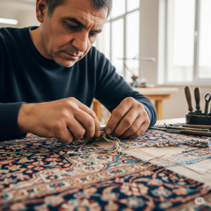 مناسب‌ترین قیمت خدمات رفوگری فرش در غرب تهران دهکده المپیک